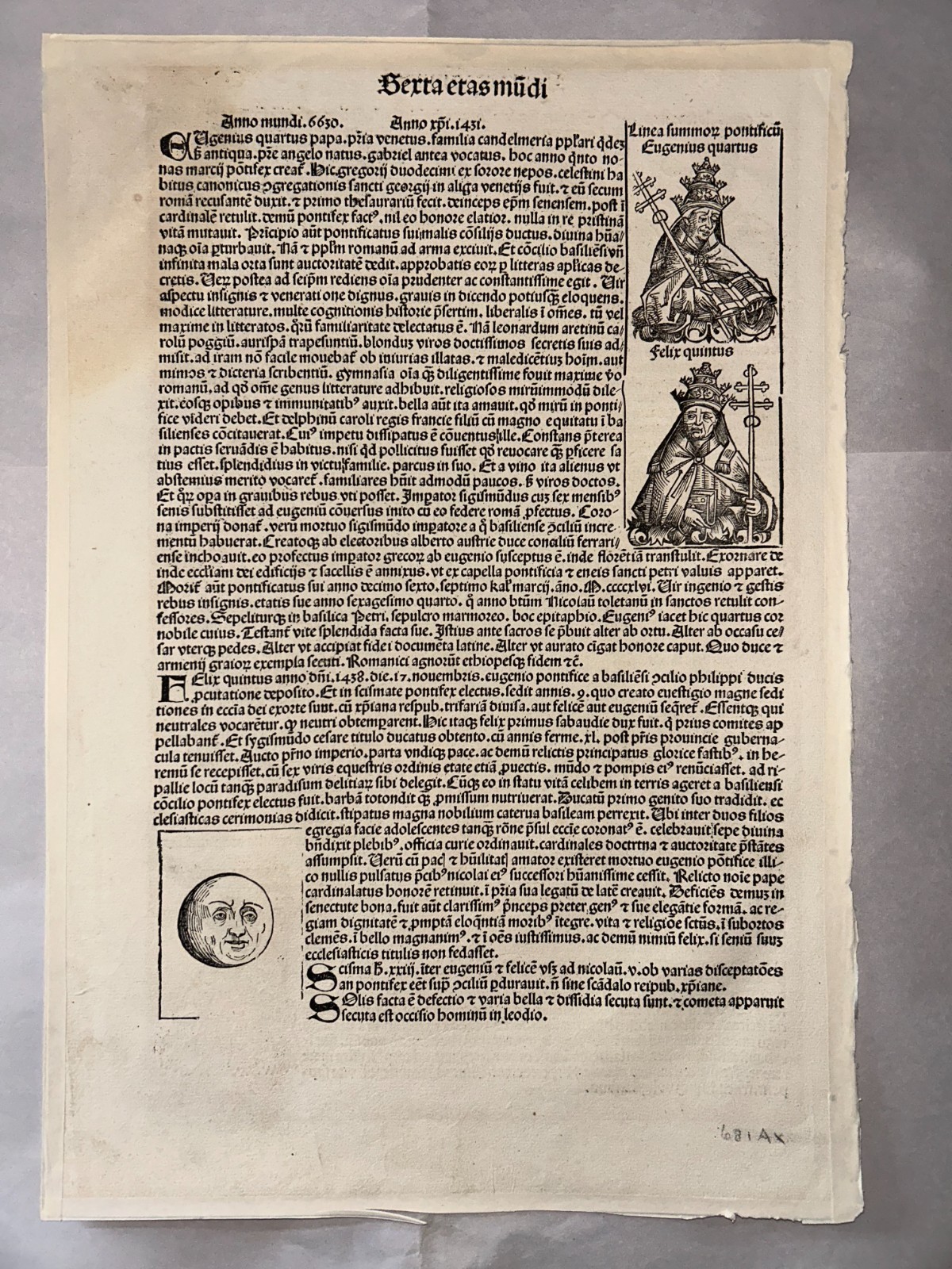 1493 Latin Nuremberg Chronicle Leaf CCXLII Incunable Antiquarian Rare Book