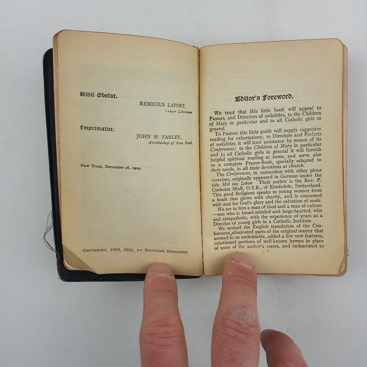 The Catholic Girl’s Guide Rev. Francis Lasance 1934 Benzinger Brothers Leather