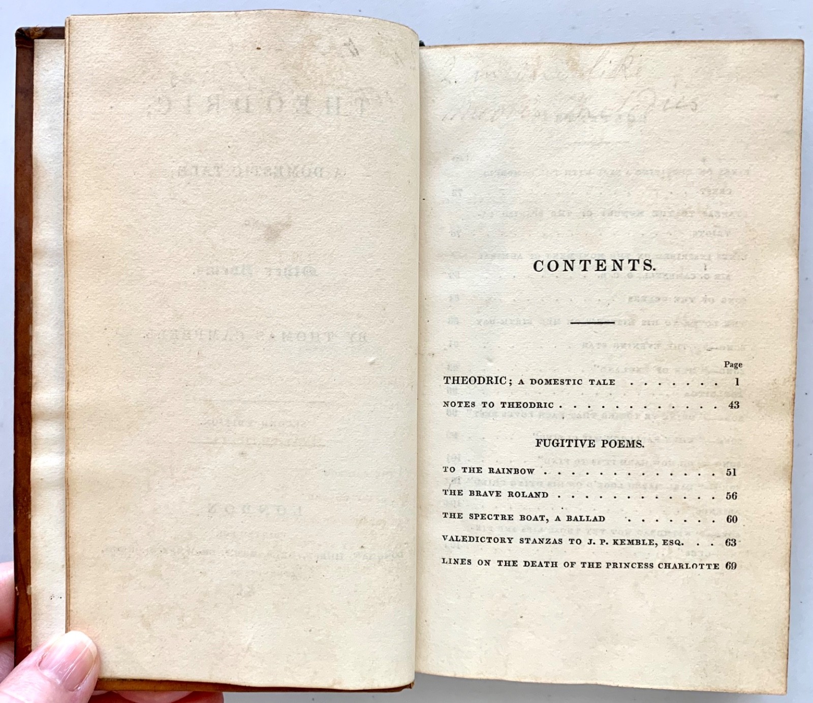 THEODRIC (1824) & PLEASURES OF HOPE (1825) by Thomas Campbell – Fine binding