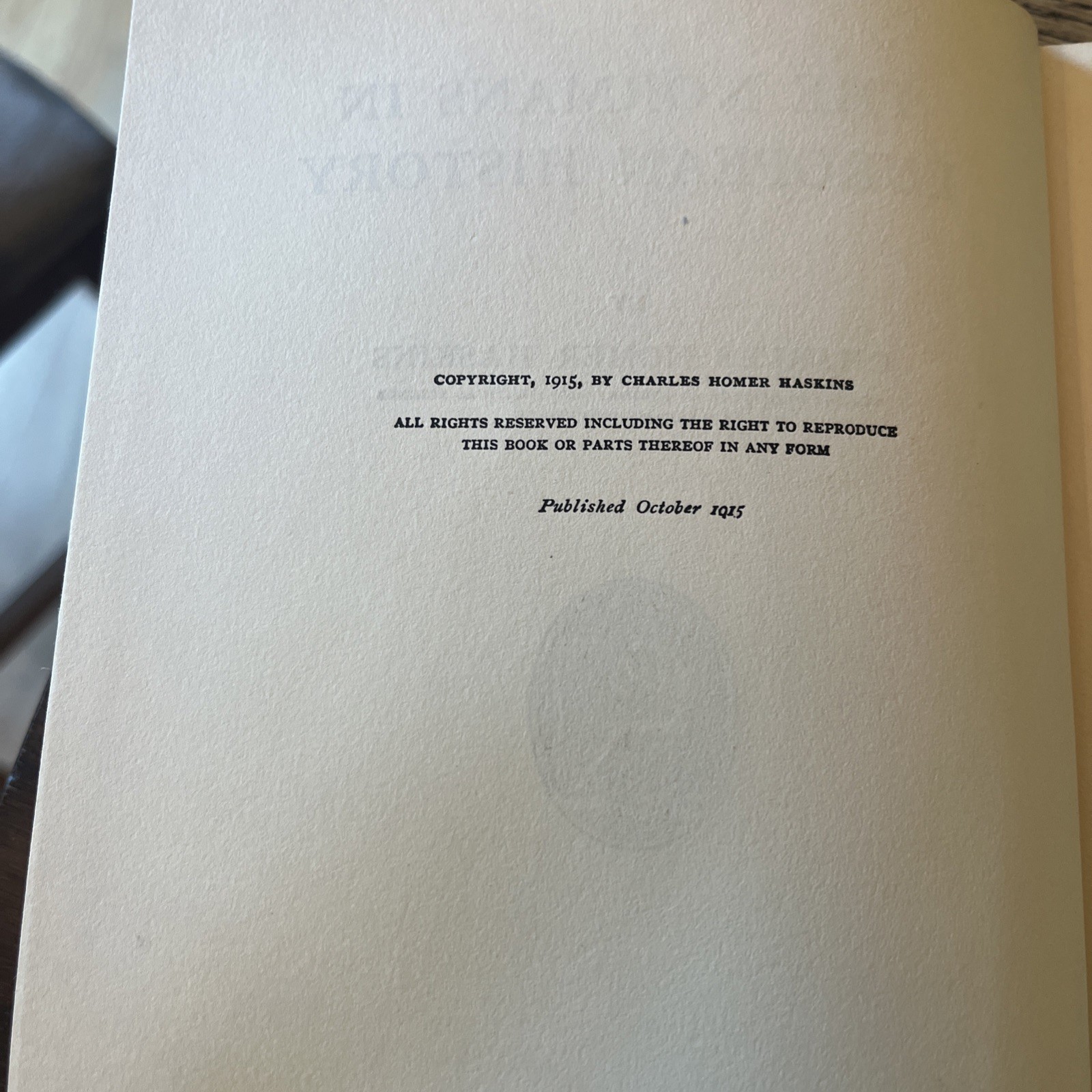The Normans in European History Charles Homer Haskins, 1915 HC First Edition