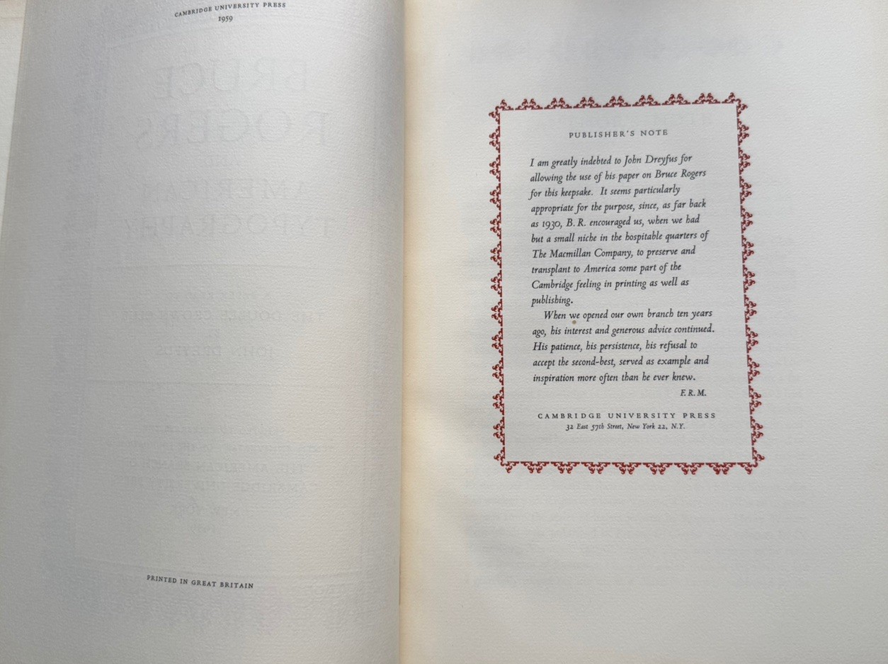 Bruce Rogers & American Typography, Limited edition