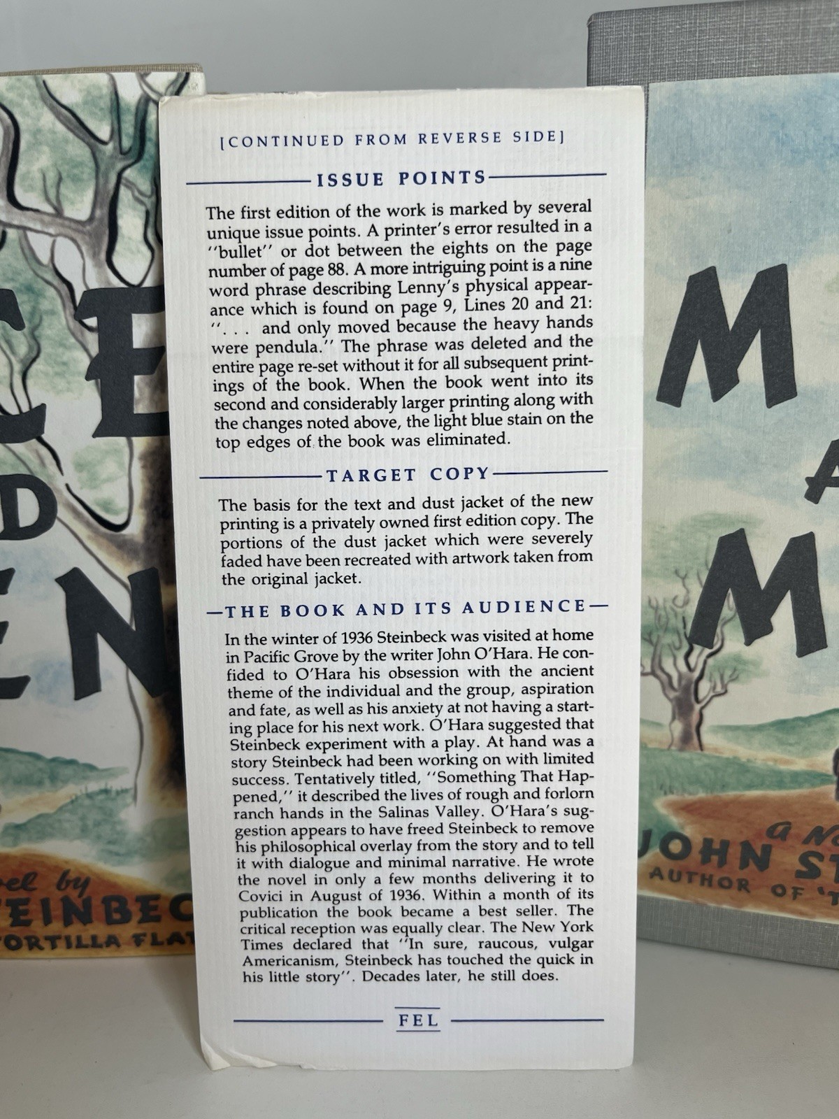 Of Mice and Men, John Steinbeck, First Edition Library, Facsimile