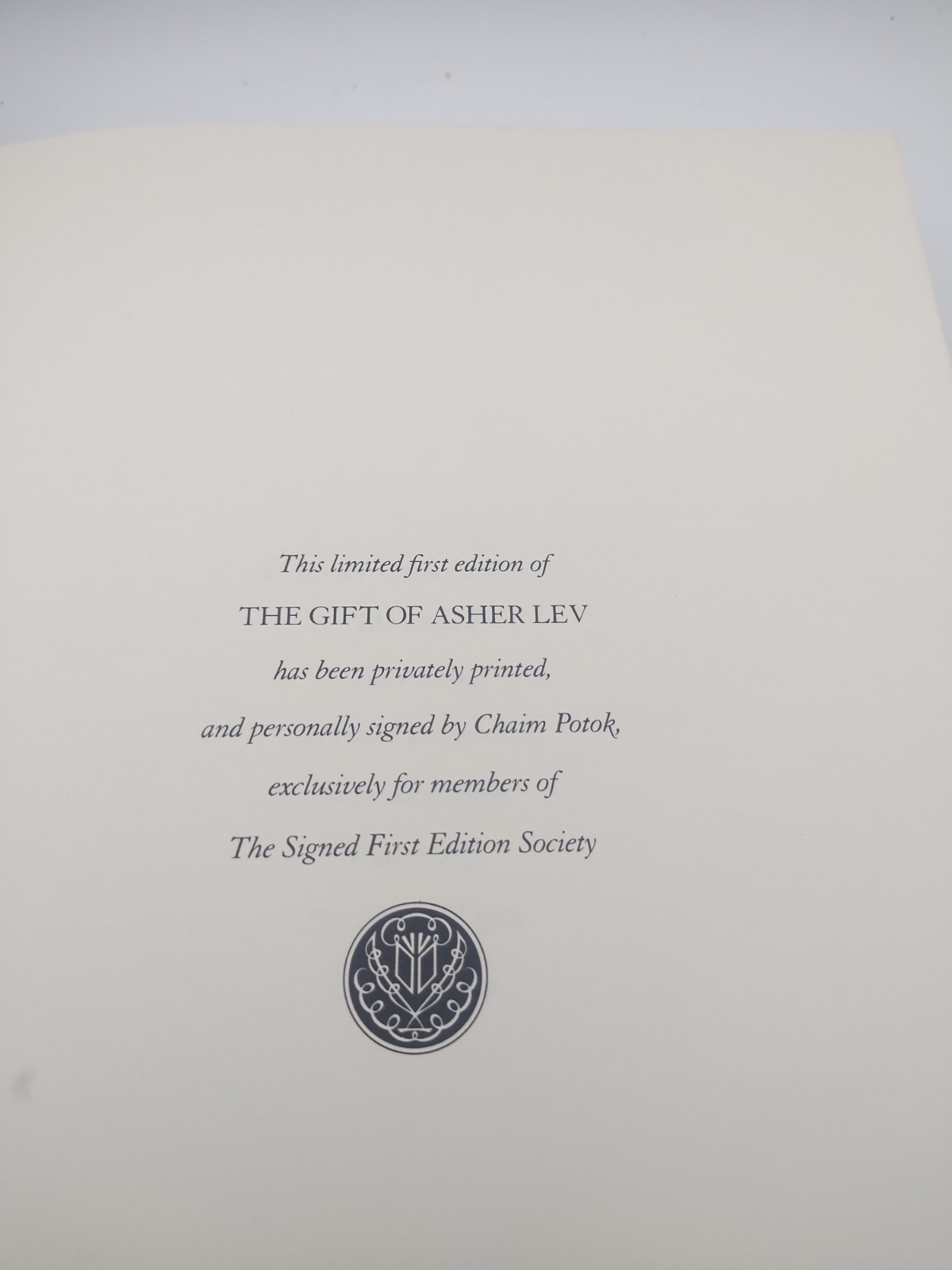 Franklin Library The Gift of Asher Lev by Chaim Potok Leather Signed 1st Edition