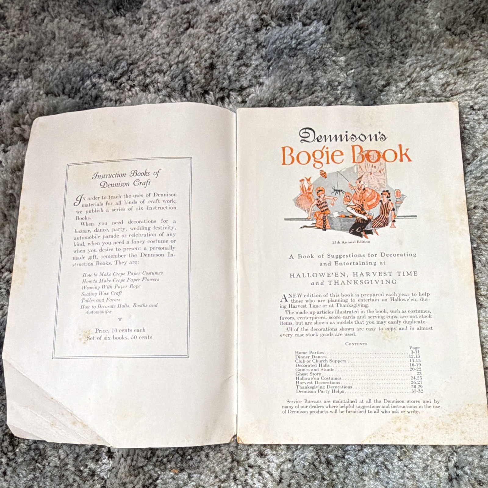 Rare Original 1925 Dennisons Bogie Book Vintage Halloween Thanksgiving Catalog