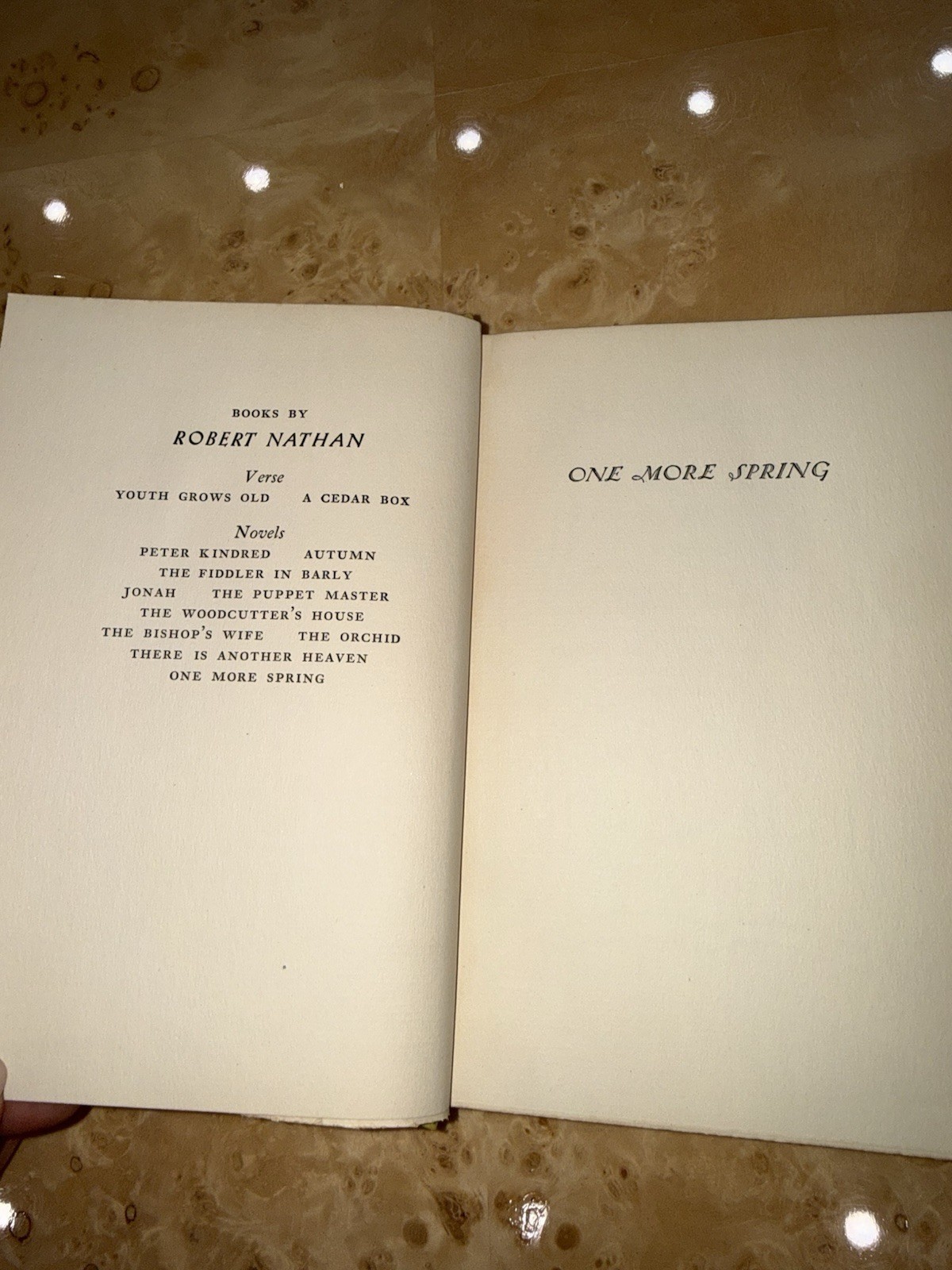 Robert Nathan One More Spring 1933 Alfred A. Knopf Third Printing Cloth HC