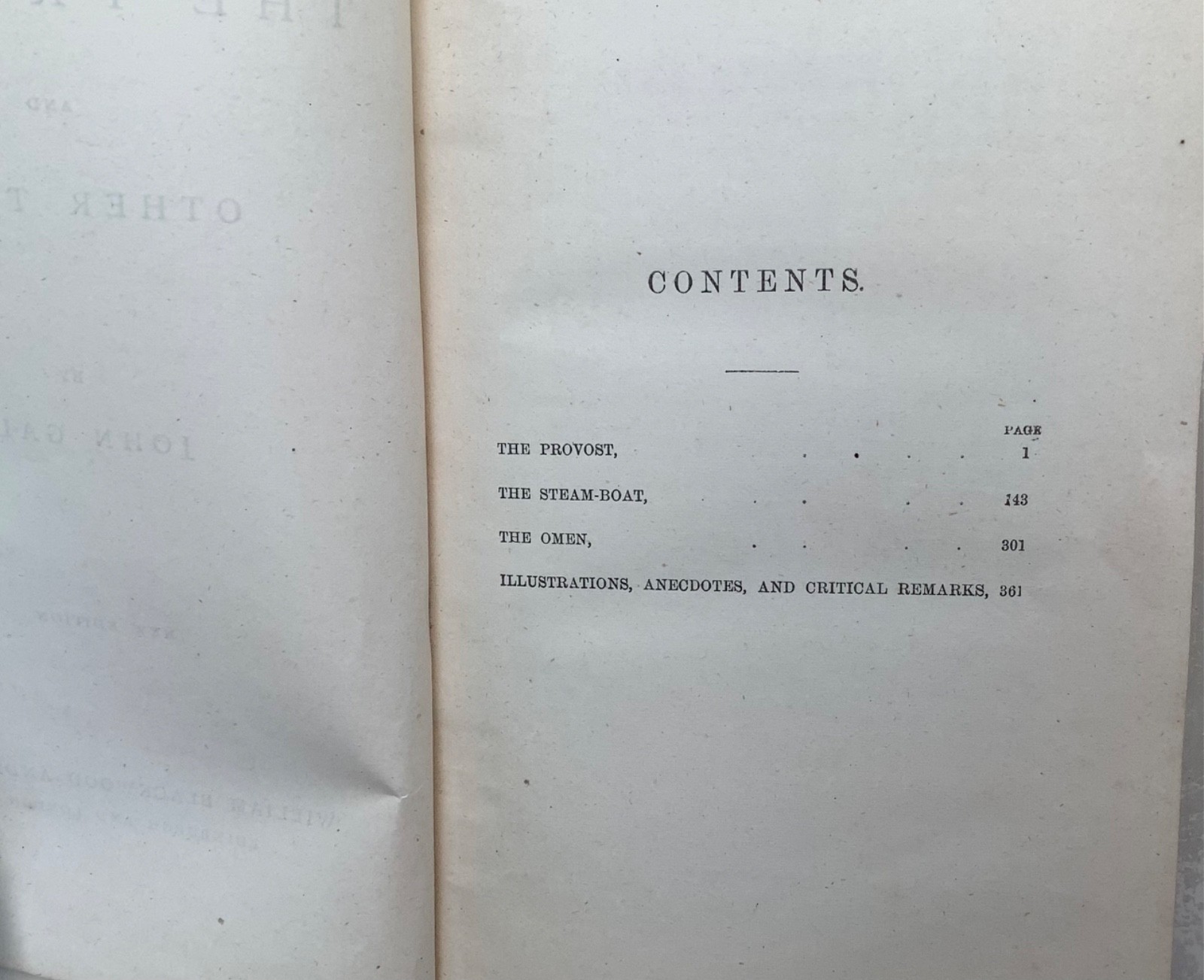 RARE BOOK – THE PROVOST AND OTHER TALES, John Galt – Blackwood’s Standard Novels