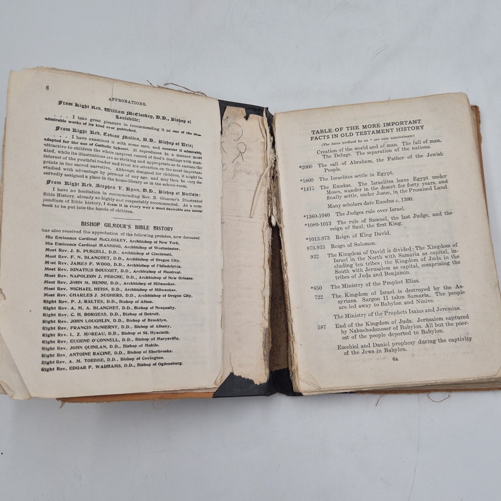 Vintage 1936 Catholic Bible History Book Illustrated Religious God Reference HC