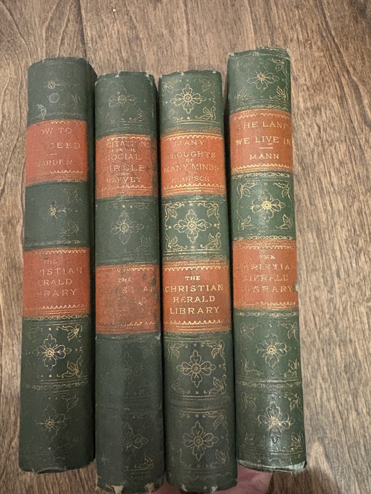 1896 Christian Herald Library Book Set Of 4 out of 9 Hardcover Bible House
