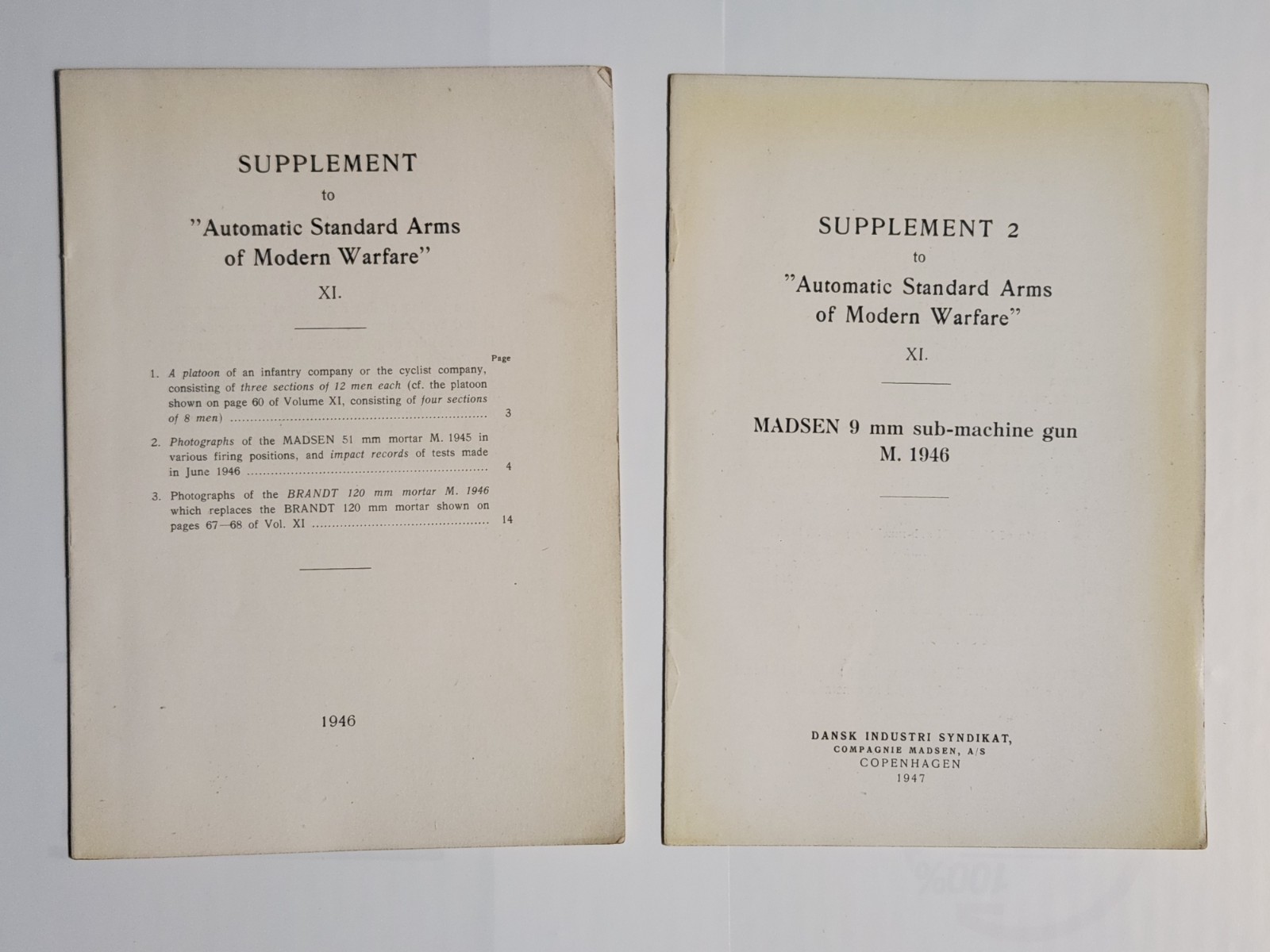 Automatic Standard Arms Of Modern Warfare Madsen Arms XII and XI 2 Book Set
