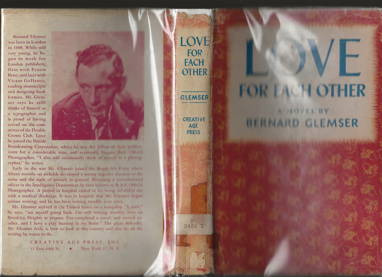 Love For Each Other Bernard Glemser 1946 Creative Age Press Ex-Library Hardcover