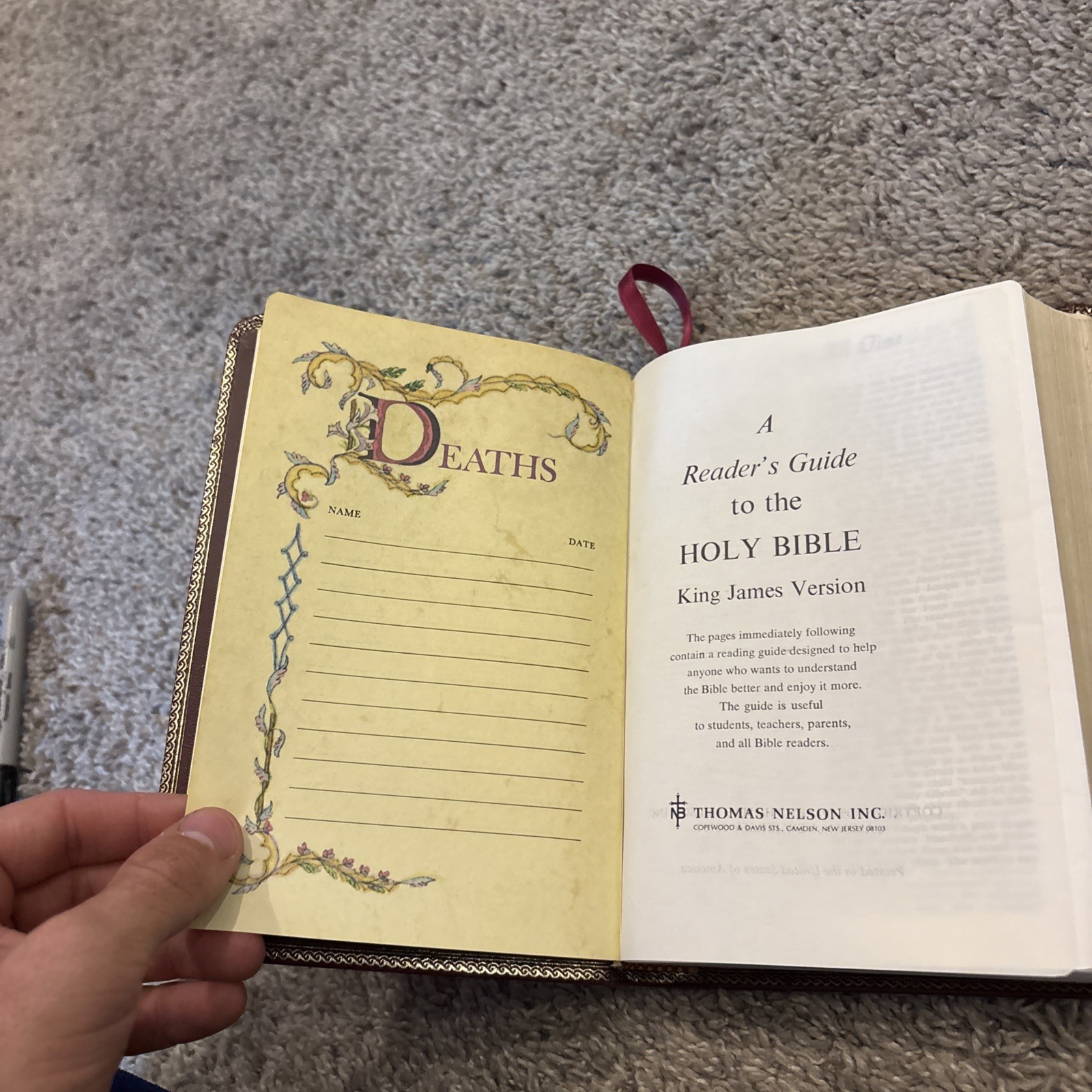 1972 Genuine Leather Holy Bible Reference Edition 485BG Nelson KJV King James
