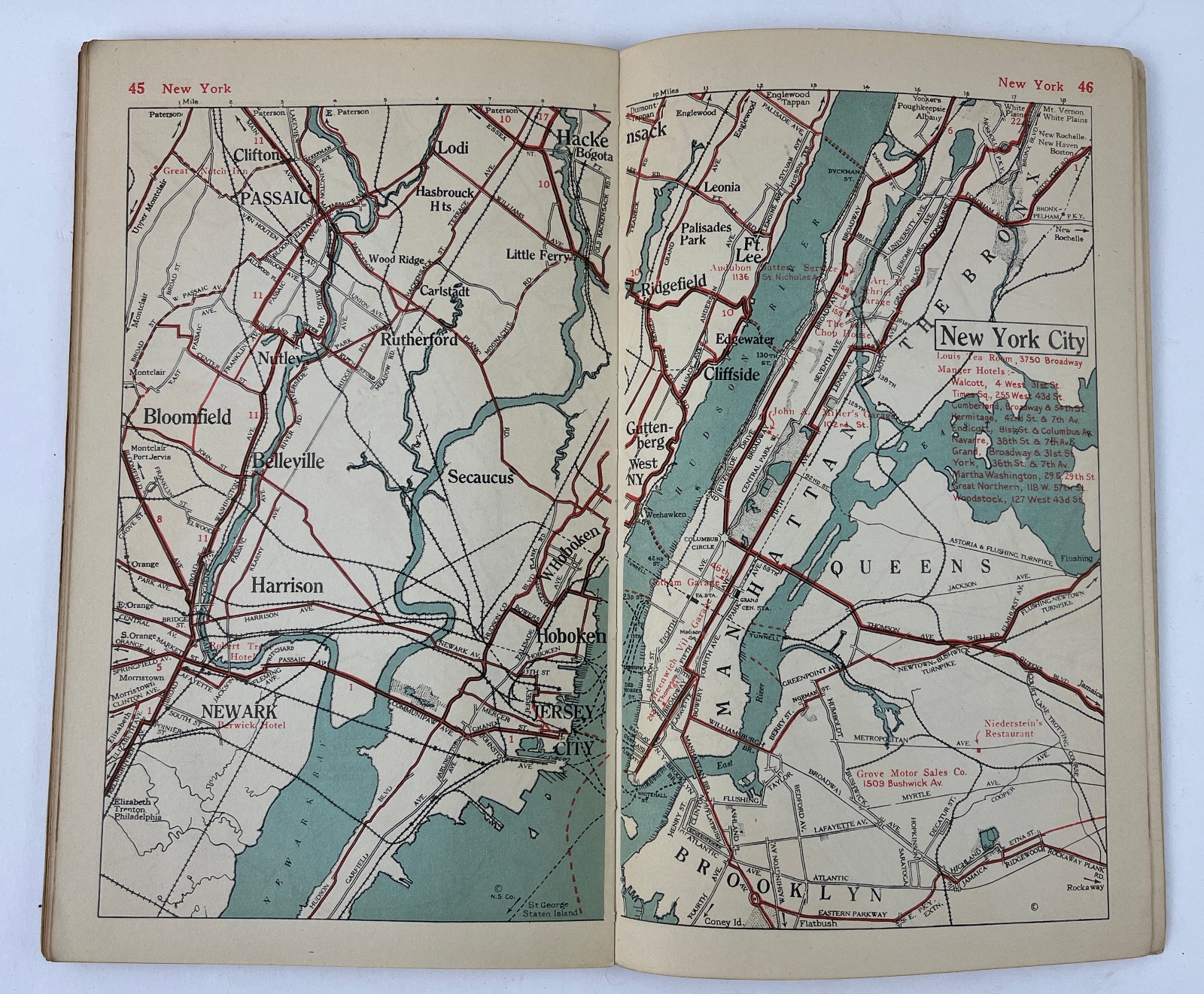 1925 Official National Survey Maps New York State Before Interstate Highways
