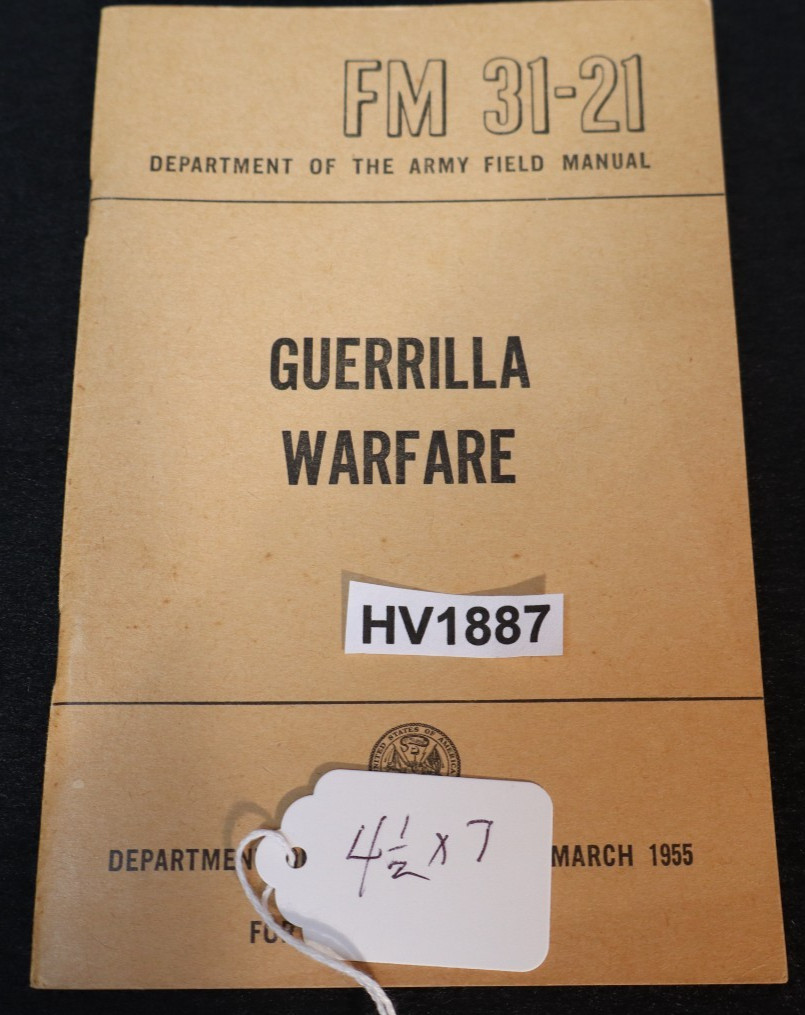 Cold War US Department The Army March 1955 GUERRILLA WARFARE Book Early Printing