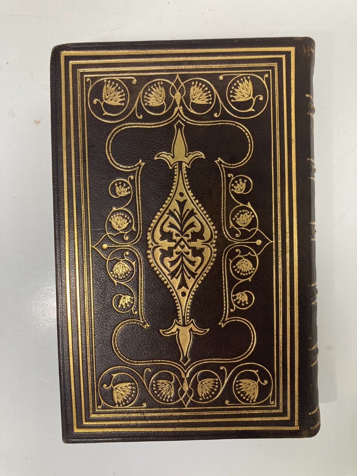 1869 Longfellow Poetical Works Illustrated Full Leather Gilt Binding AEG