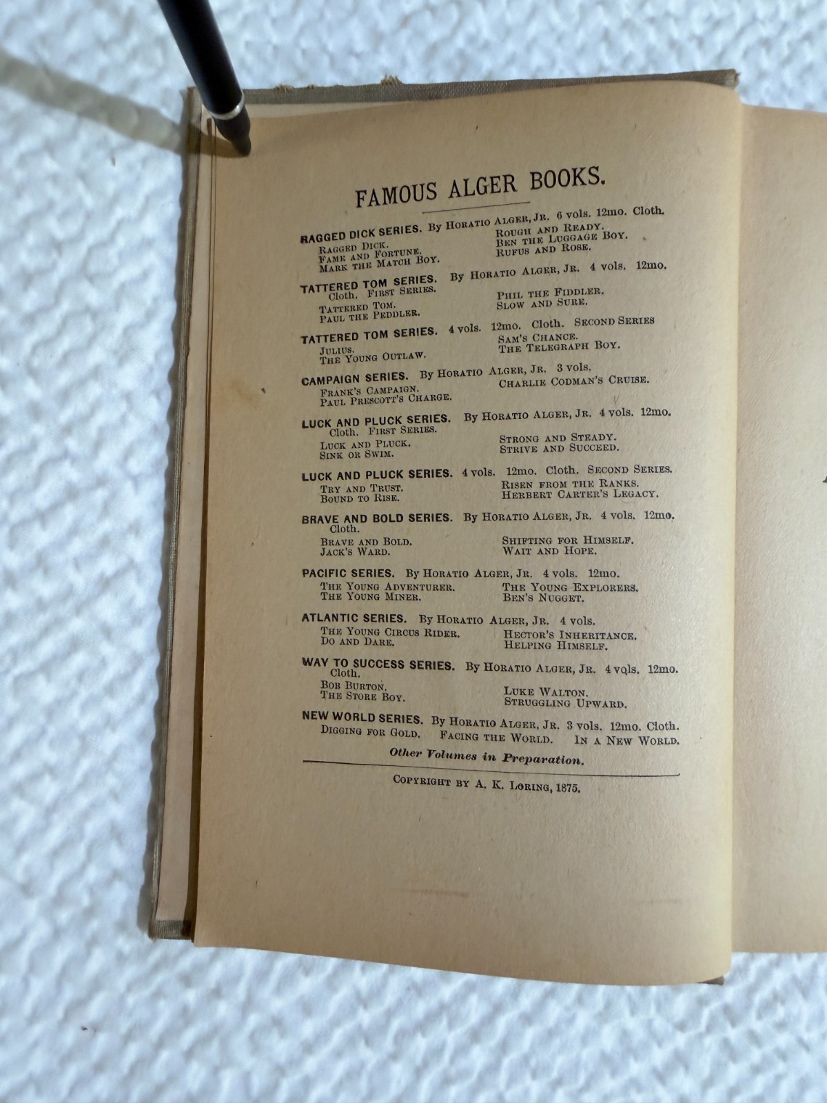 Herbert Carter’s Legacy or The Inventor’s Son by Horatio Alger Jr – 1875