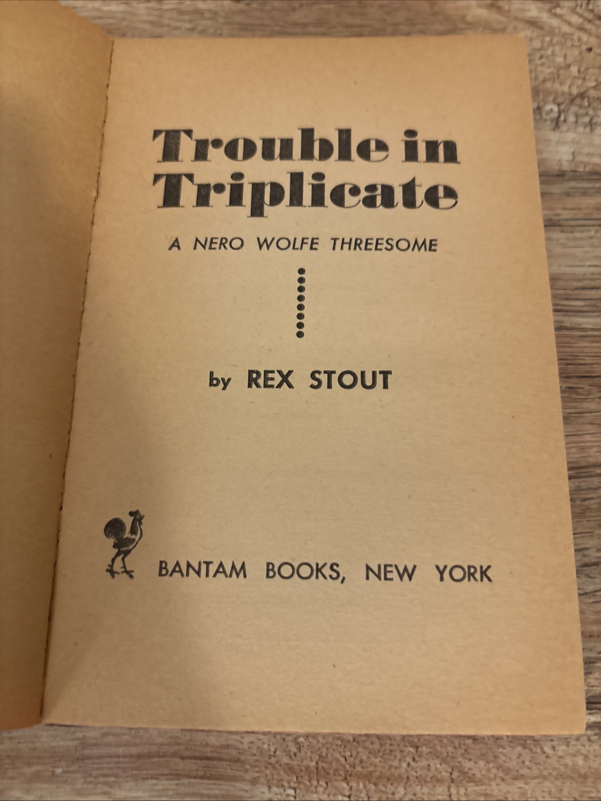 3 Early Vintage Rex Stout PB 1sts. Nero Wolfe. rubber Band, Too Many Cooks, +
