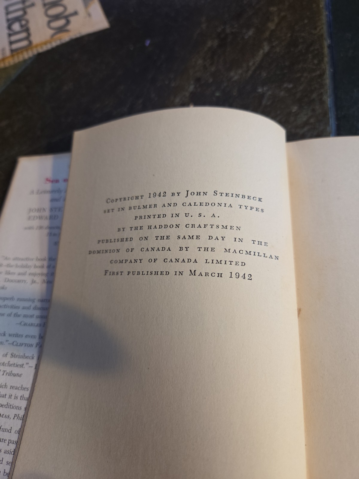 The Moon Is Down John Steinbeck, HC DJ, 1942,1st Ed, 2nd State