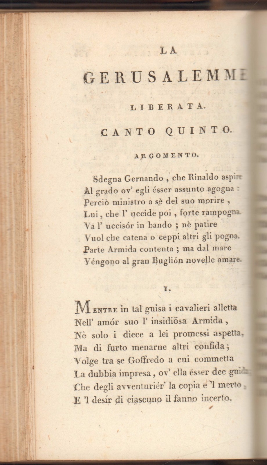 TORQUATO TASSO: LA GERUSALEMME LIBERTA – 1816 – ANTIQUARIAN COPY- ITALIAN