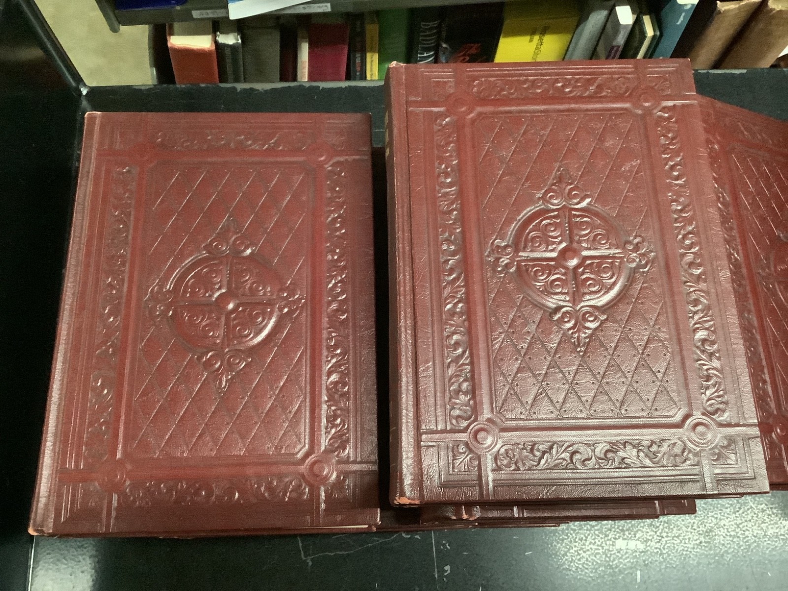 American Educator Encyclopedia 10 Vol. Complete 1955 Embossed Maroon Leather