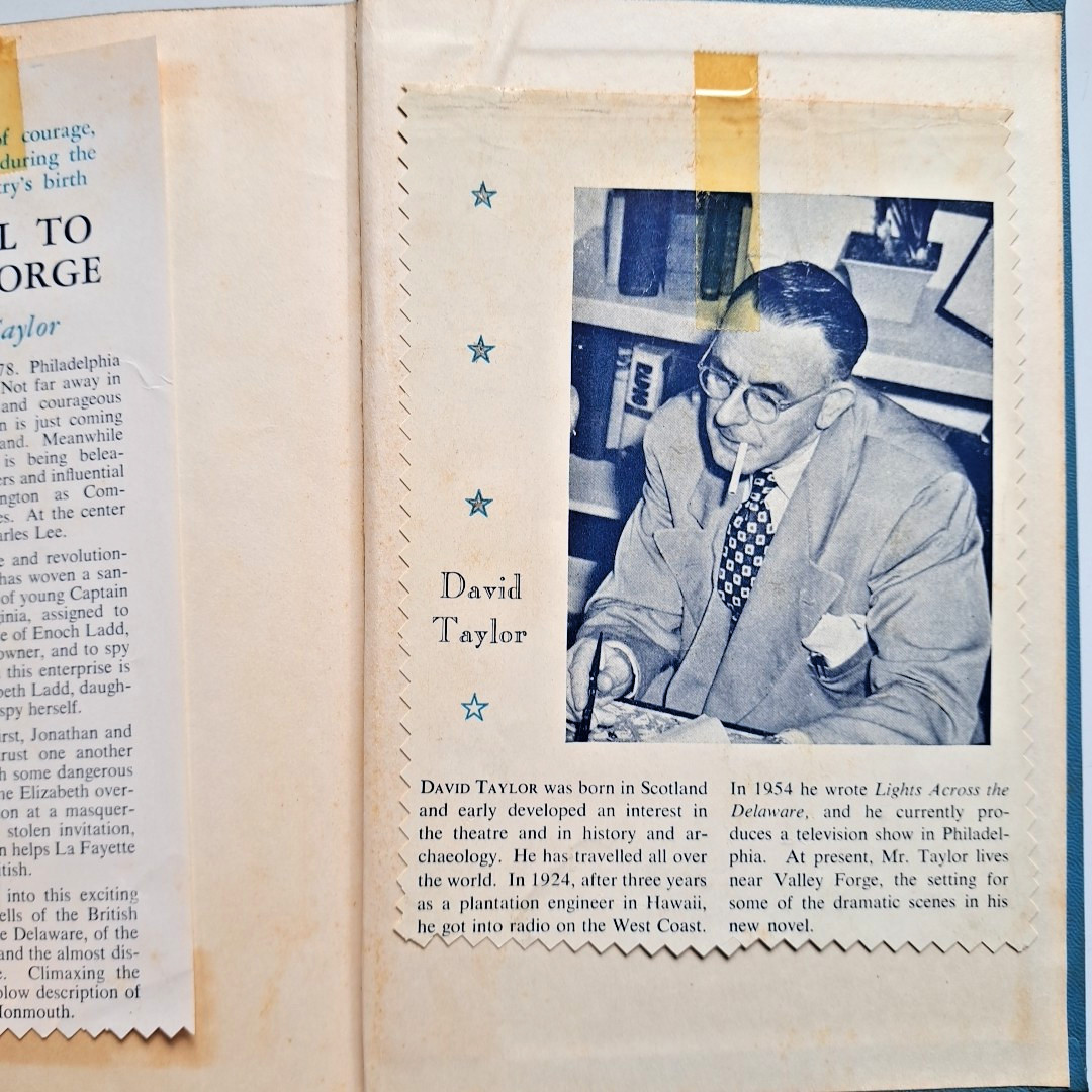Farewell To Valley Forge, David Taylor💥1955 HC BCE J. B. Lippincott Co. 320 Pgs