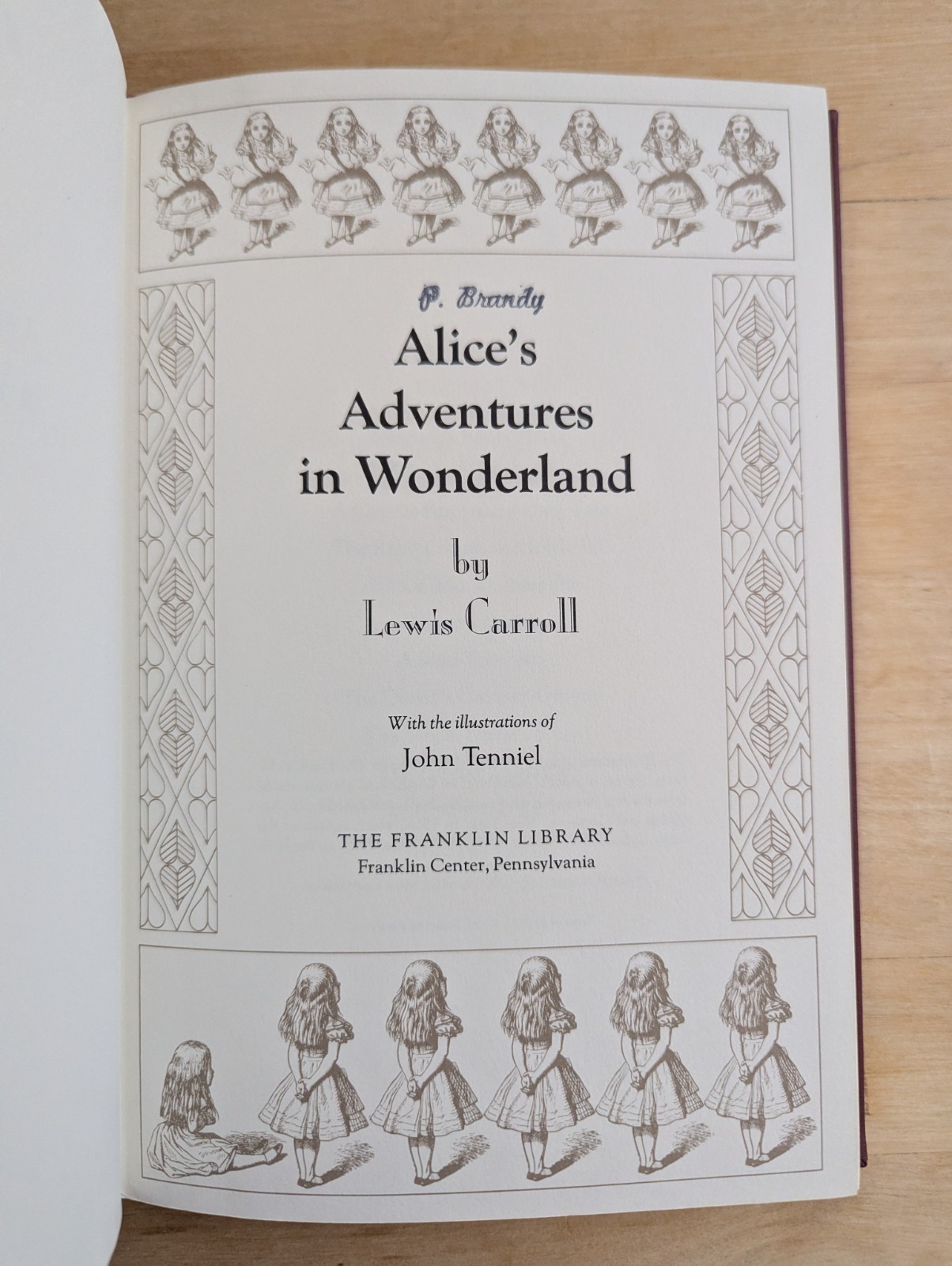 Alice in Wonderland Franklin Library Lewis Carroll 1980 Quarter Leather NEW