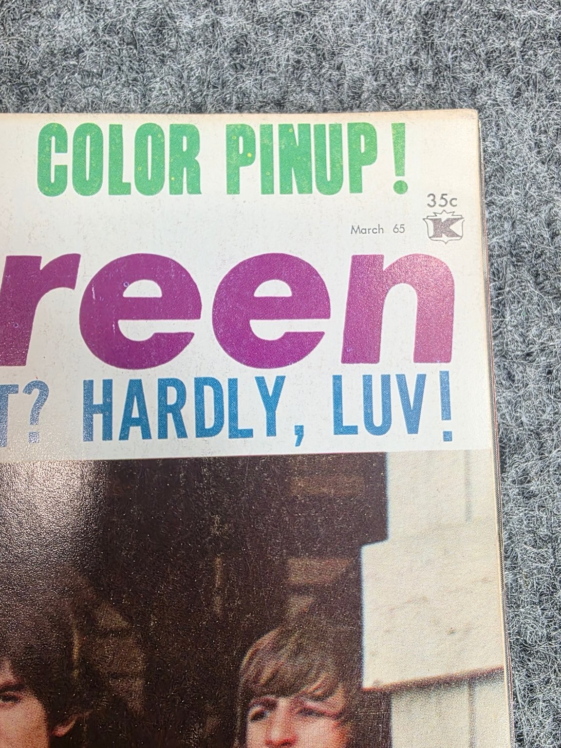 Teen Screen March 1965 Beatles Exclusive Color Pinup Illustrated