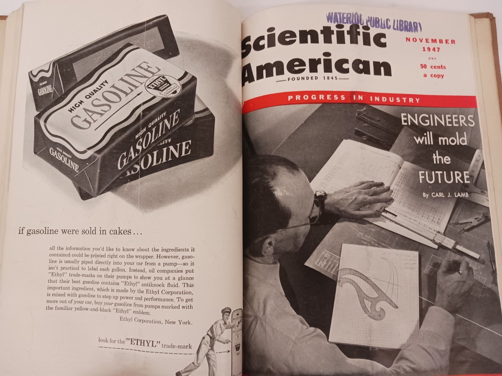 Scientific American Bound Copies 1942 & 1947 Great Illustrations & Ads War Prepa