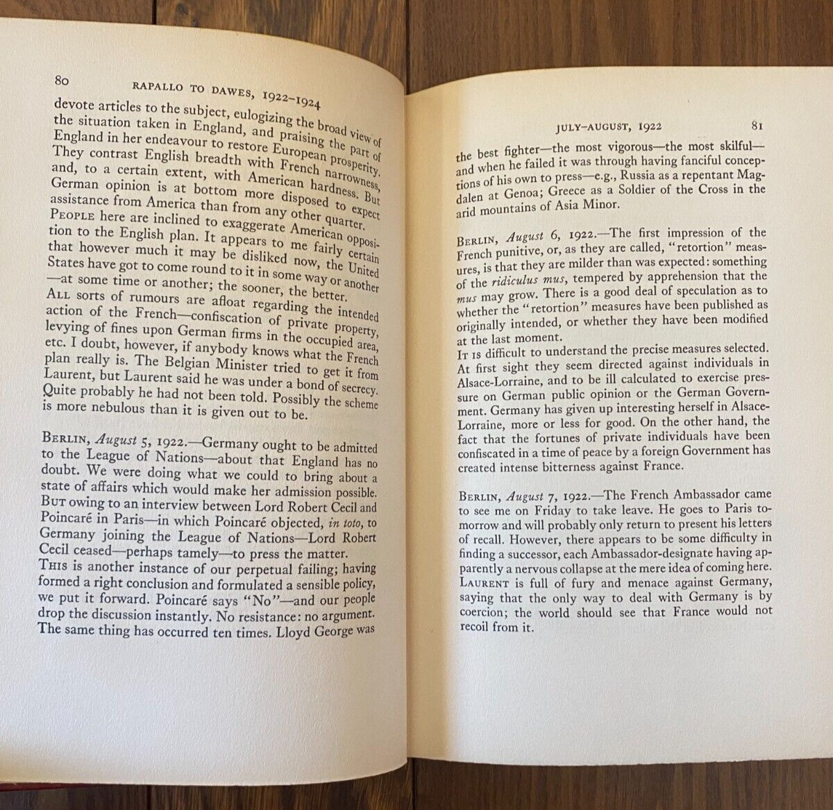Diary of an Ambassador Versailles to Rapallo 2 Vol 1929 & Rapallo to Dawes 1930
