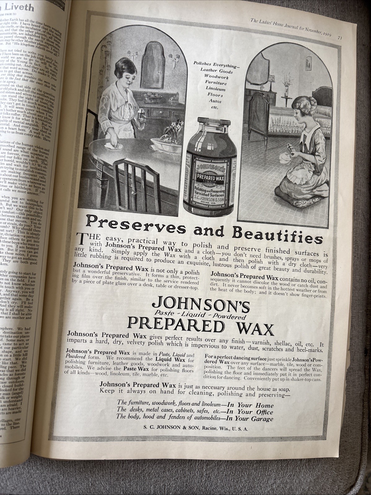 Antique November, 1919 Illustrated The Ladies Home Journal 224 Pages of Adds
