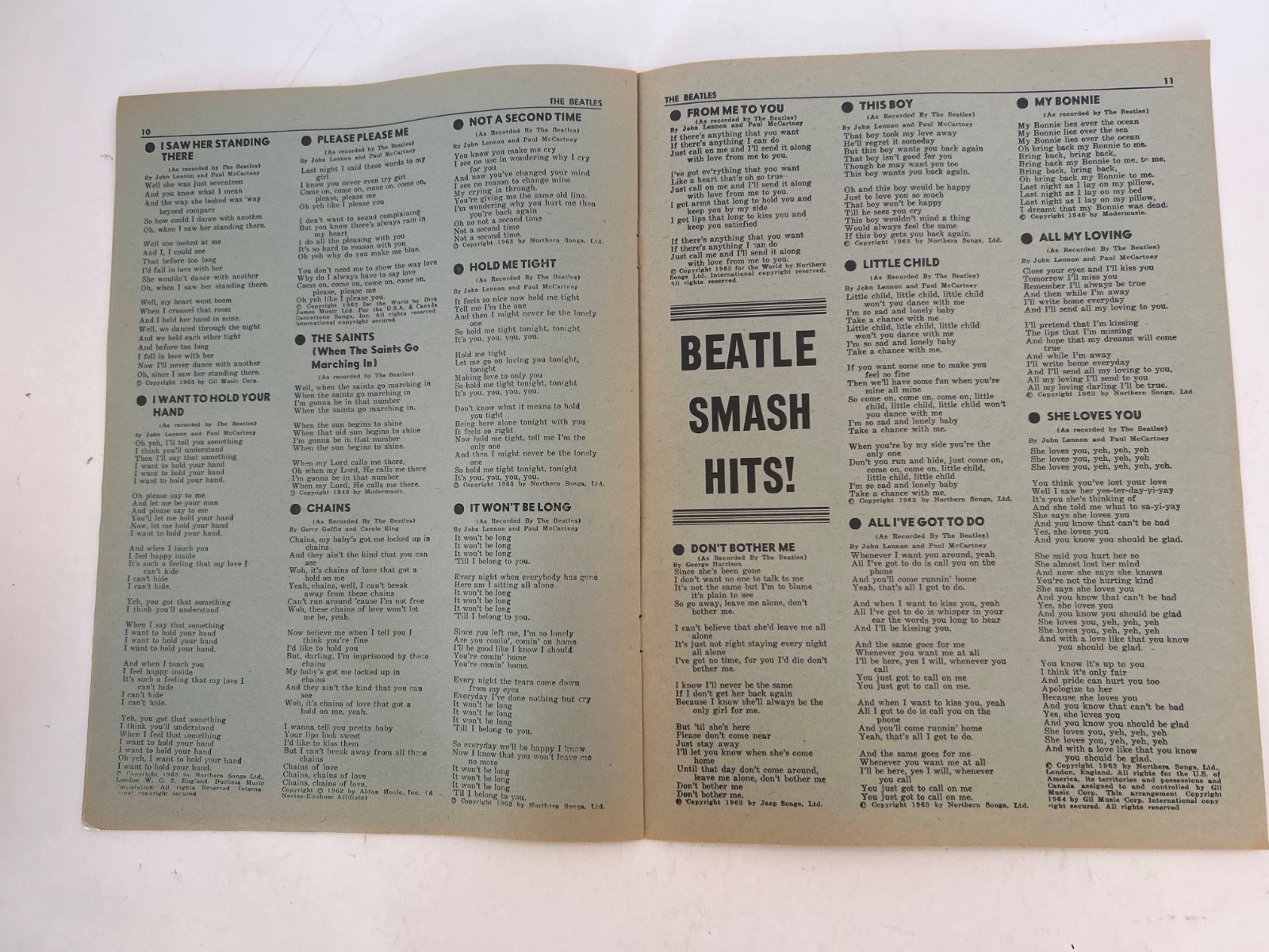 Nice Rare Collector’s 1964 Beatles Fanzine of Songs Vol 1 #2 ex condition