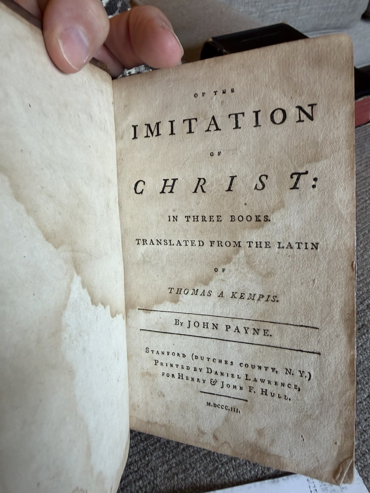 Antique 1803 Of the Imitation of Christ Prayers/Reflections in English