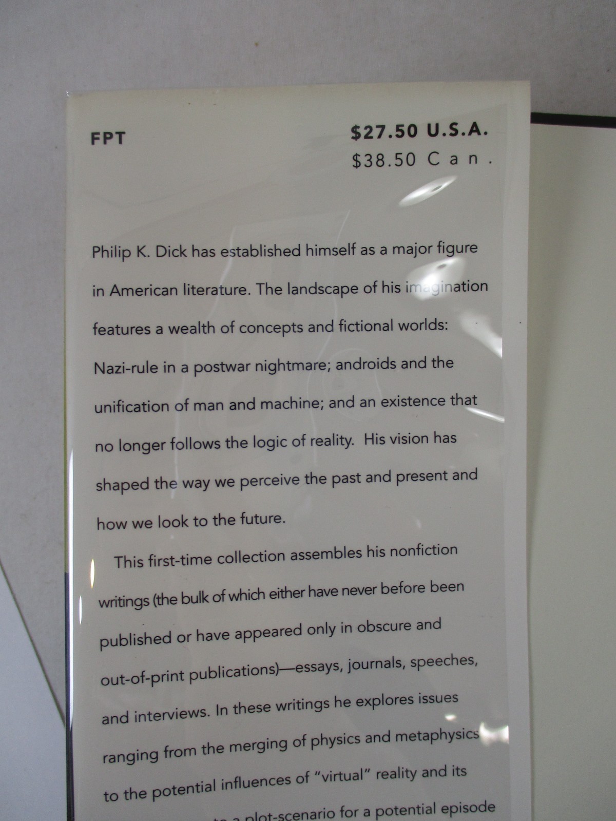 1st/1st “The Shifting Realities of Philip K. Dick” Sutin 1995 Pantheon HC DJ