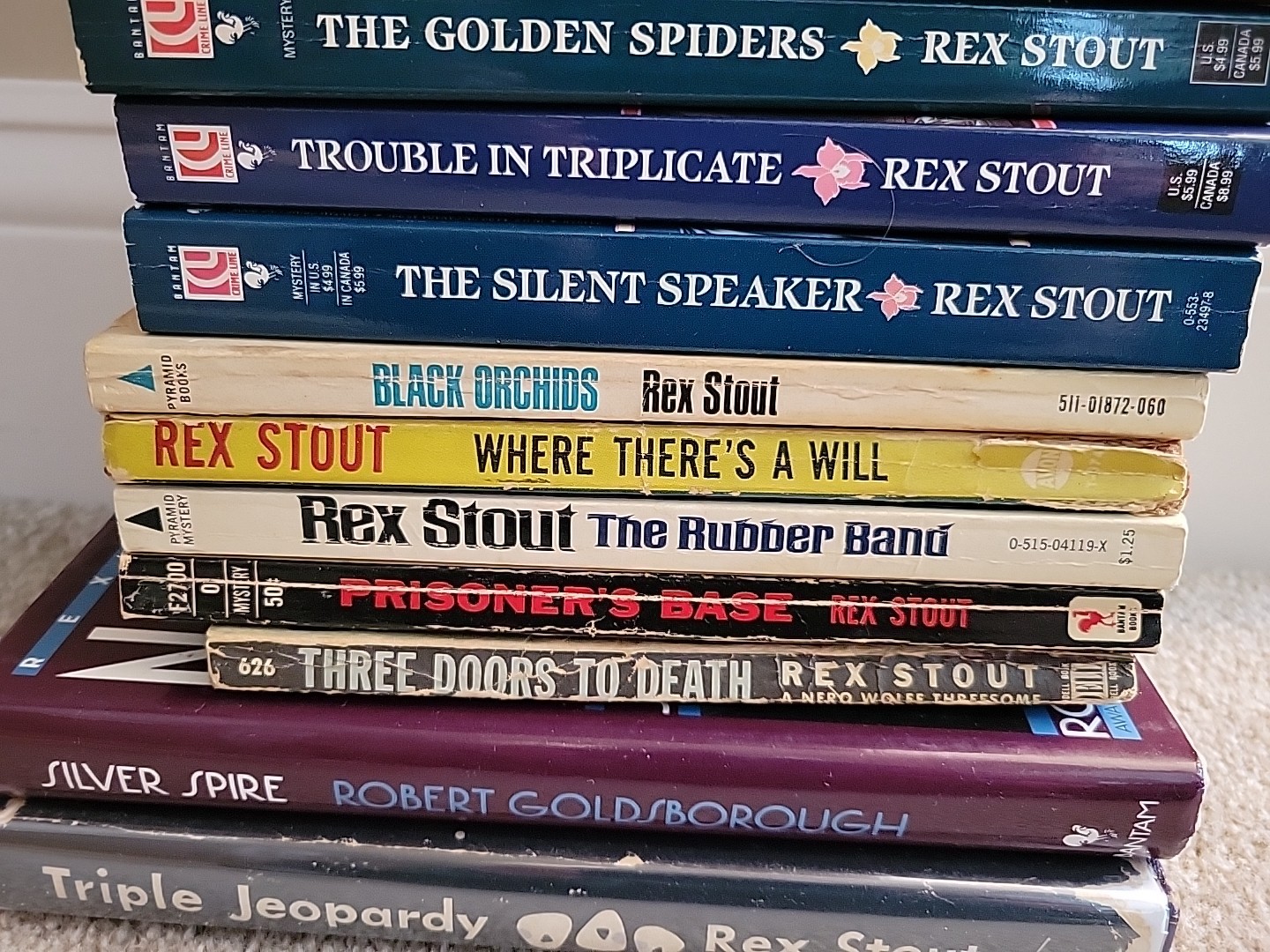 Lot of 18, Rex Stout, Nero Wolf, 3 Doors to Death, Triple Jeopardy, Vintage