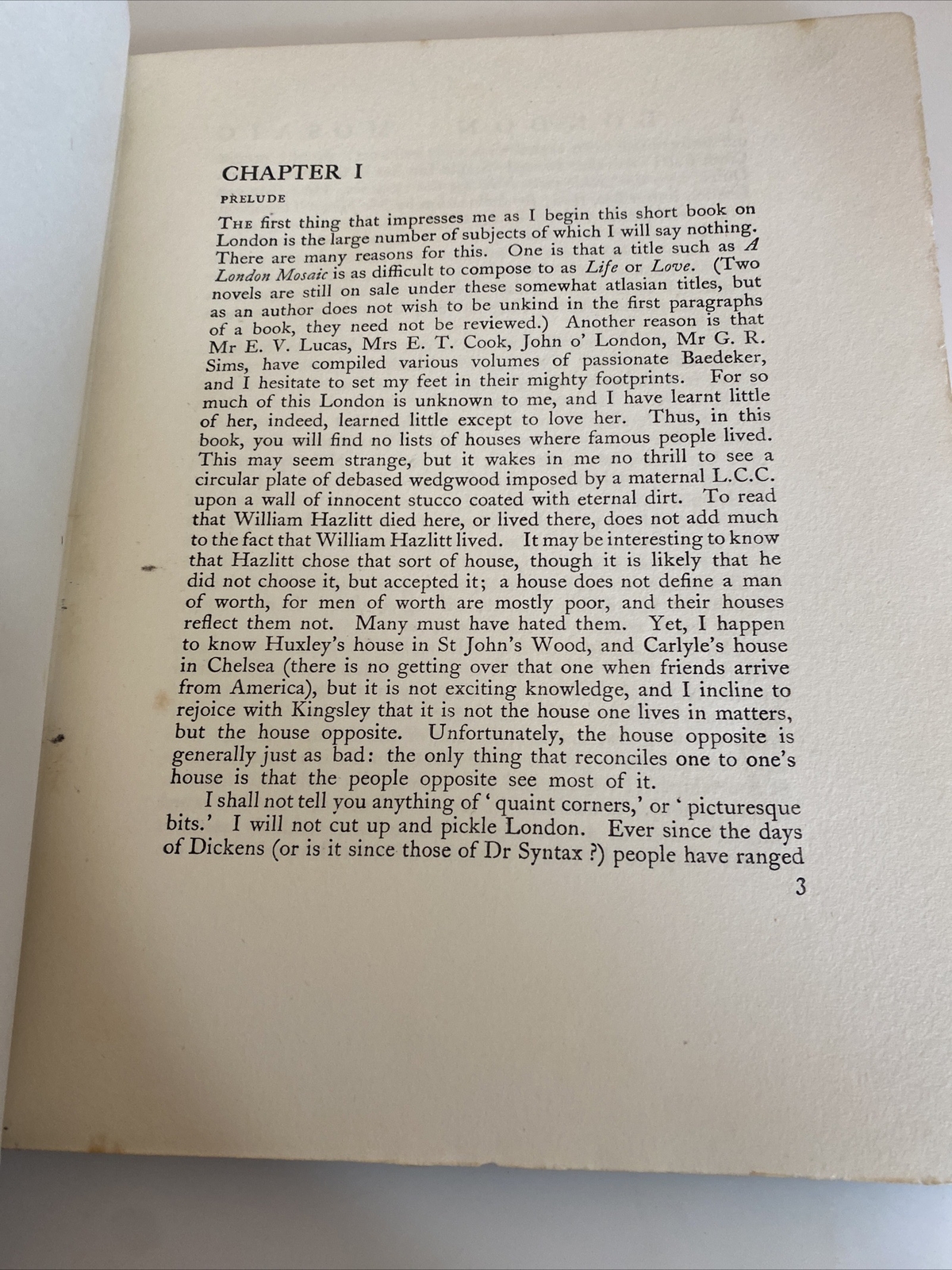 A London Mosaic W.L. George and Philippe Forbes-Robertson, 1921 Antique Book abq
