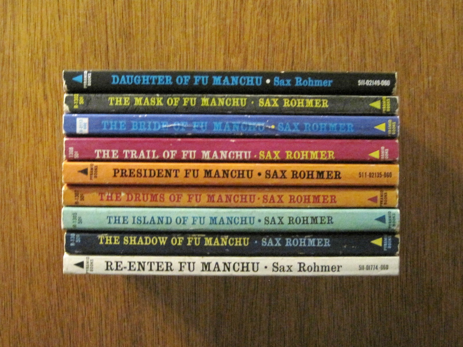 Vintage – Sax Rohmer FU MANCHU – 9 Pyramid Paperback Book Lot – Pulp Thrillers