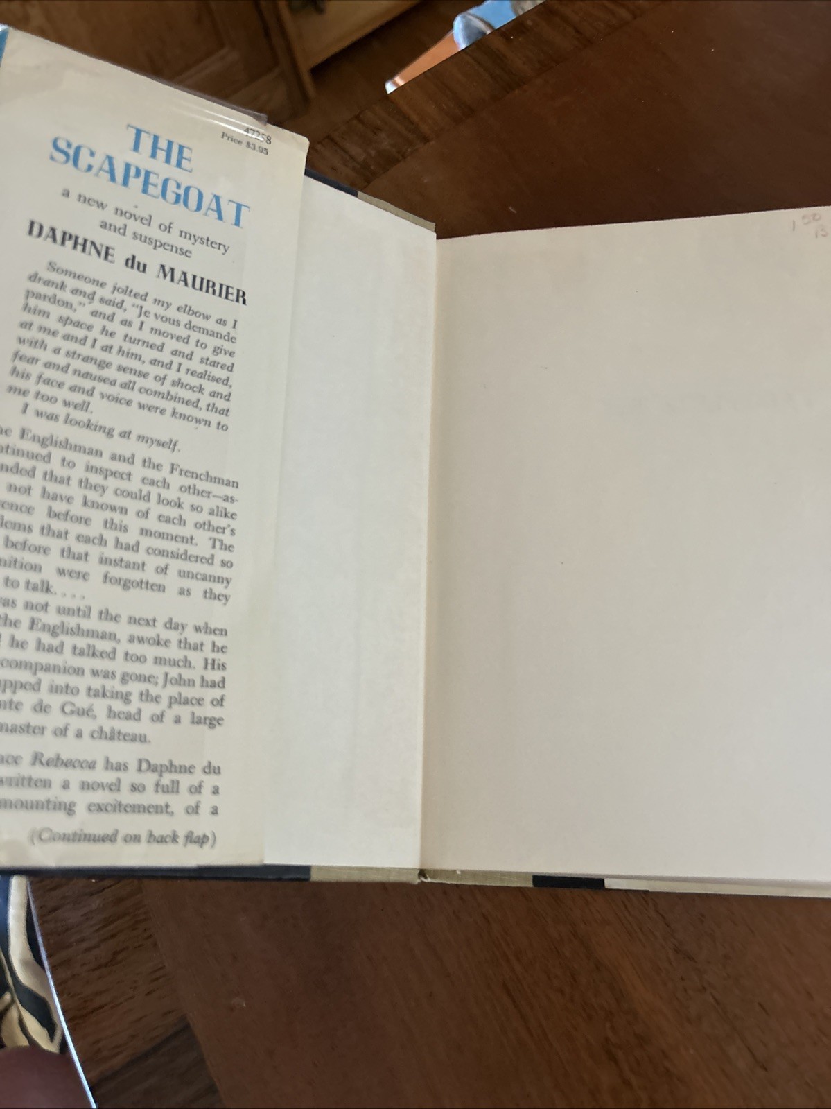 Stated 1st Ed The Scapegoat by Daphne Du Maurier 1957 HCDJ 1st Printing VG+