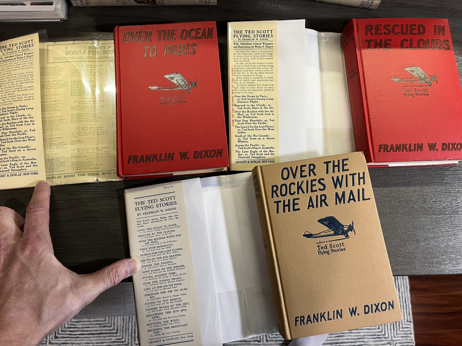 “Ted Scott Flying Stories” Lot #-13,15-20 Franklin W. Dixon Illus. HC DJs Exc!