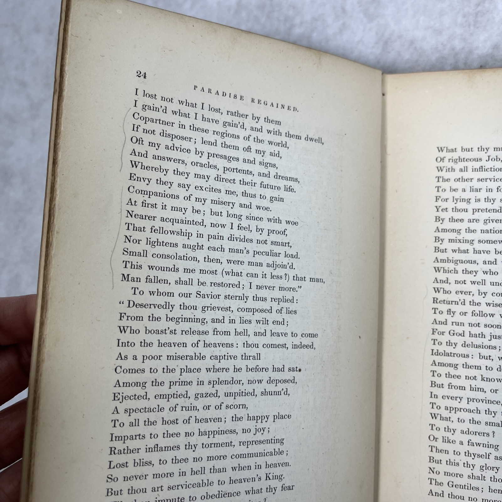 1848 Poetry Book “The Poetical Works of John Milton” Vol 2 Of 2 Inscription HC