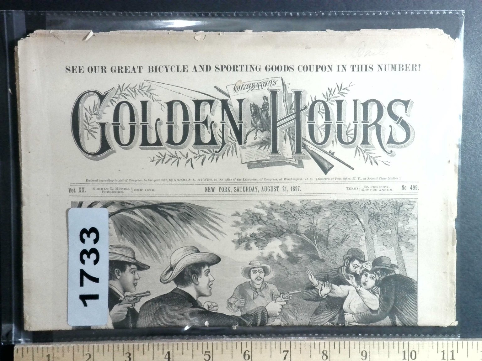 Golden Hours Vol XX August 21 1897 Norman L Munro Rare Adventure Comics
