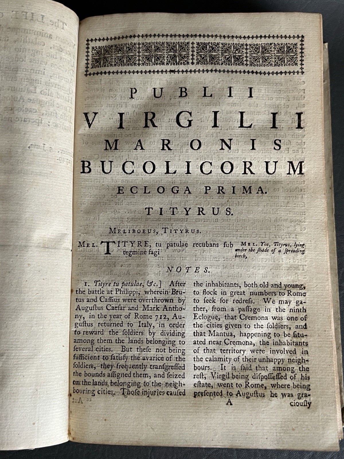 Antique 1749 The Bucolicks Of Virgil By John Martyn Vellum Binding