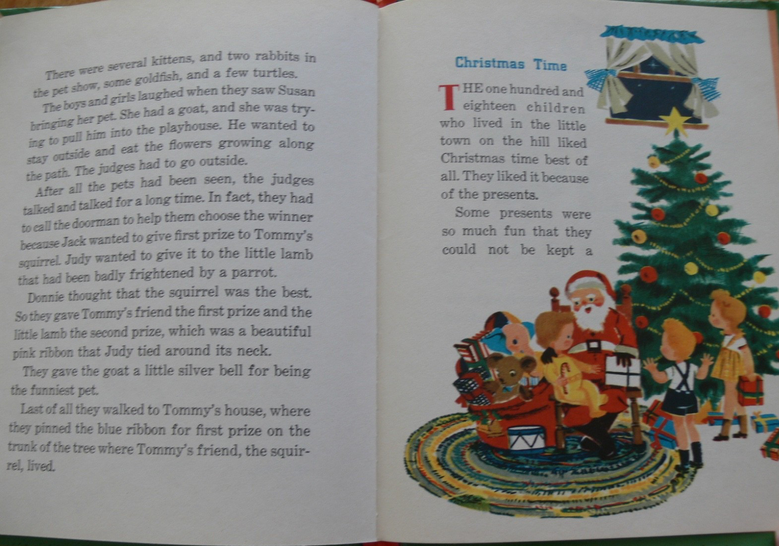 Vintage Bonnie Book ~ THE LITTLE TOWN ON THE HILL with Stand-Up Toys ~ Mint