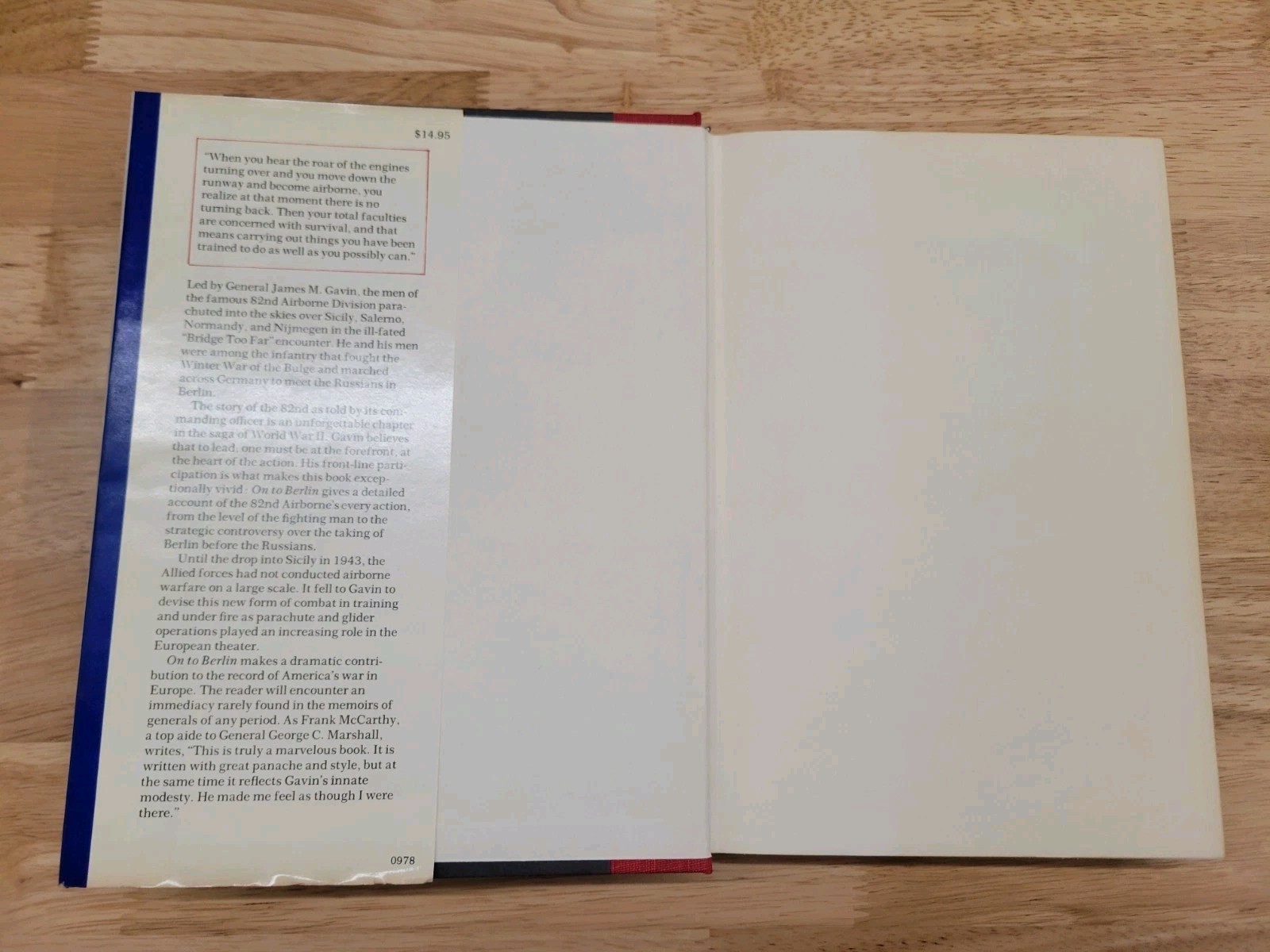On To Berlin James M. Gavin 1st Edition 1978 Viking WW2 82nd Airborne…