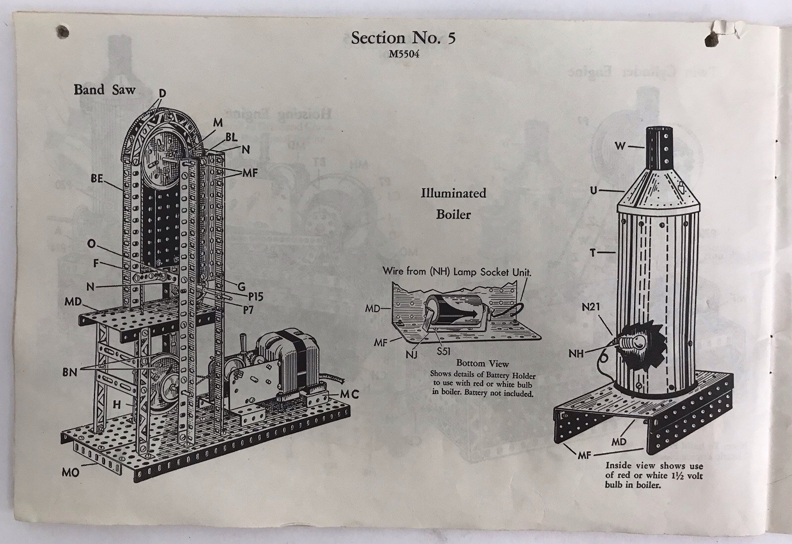 Gilbert ERECTOR 1959 INSTRUCTION BOOK M4712 Sets & Parts Manual Sections 1-5
