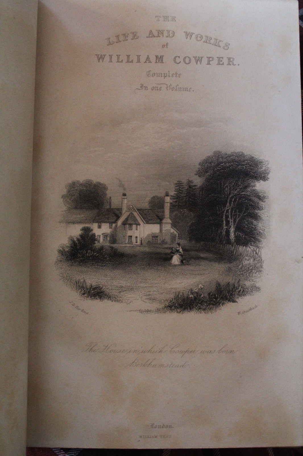Rare 1865 Cowper’s Life & Works Blue Leather Bound Book