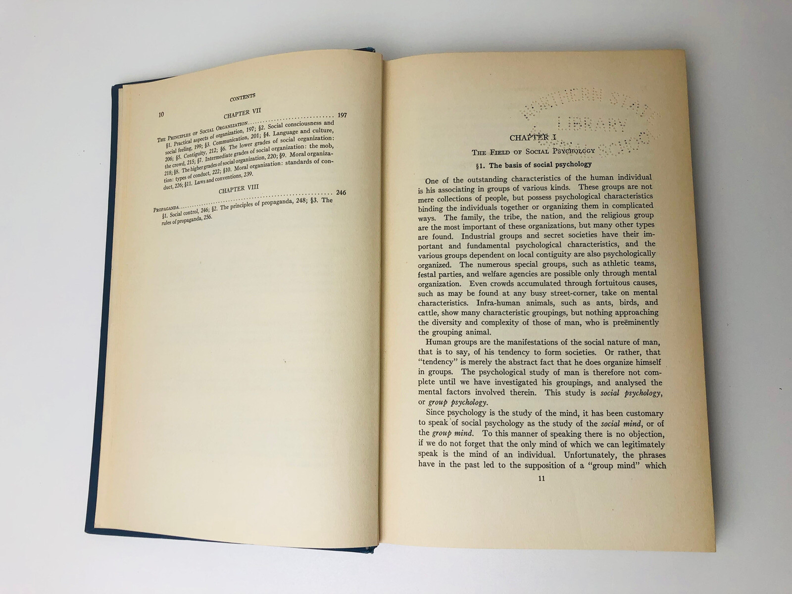 1925 Social Psychology Dunlap 1st Ed Williams Welkins Press Hardcover HC