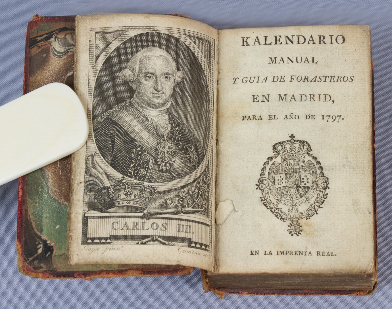 Spanish ALMANACK 1797 With Map – Kalendario Manual + Forasteros – MADRID Espana