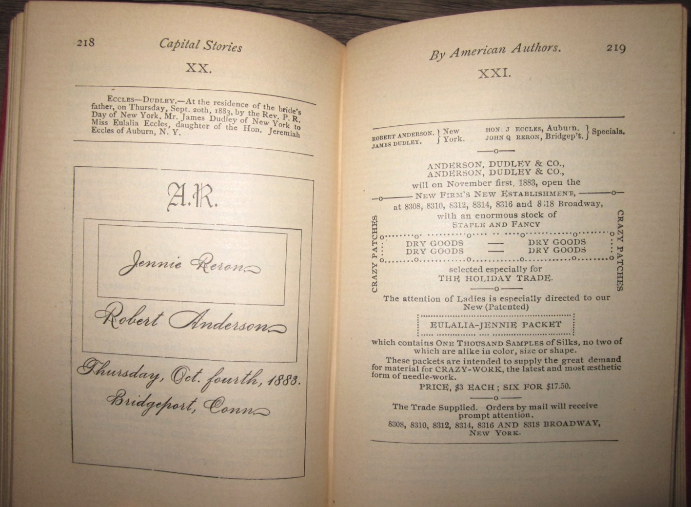 Antique HC, Capital Stories by American Authors, 1895 – The Christian Herald
