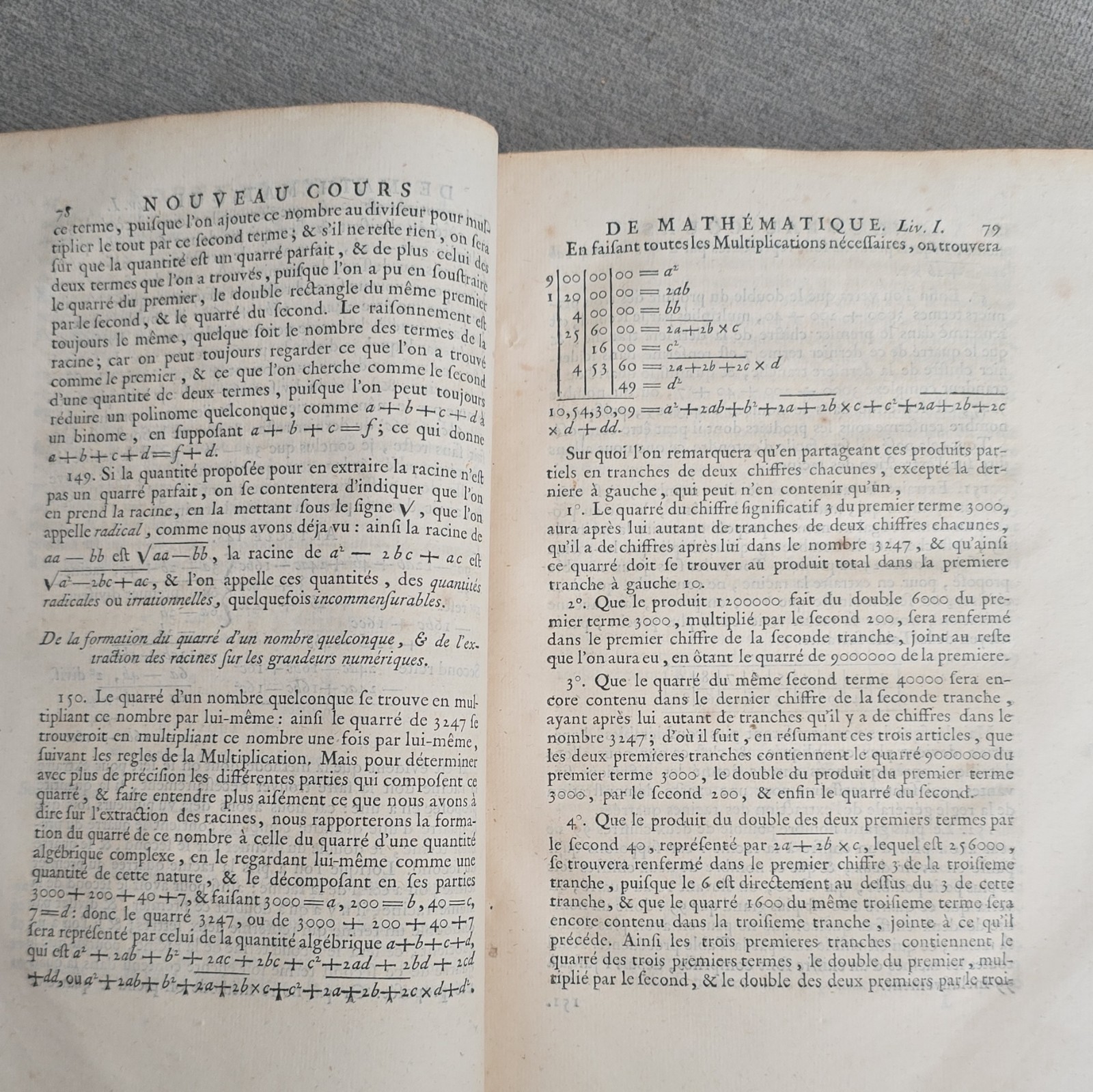 M. Belidor Nouveau Cours de Mathematique Paris Nyon 1757 Leather Illus French