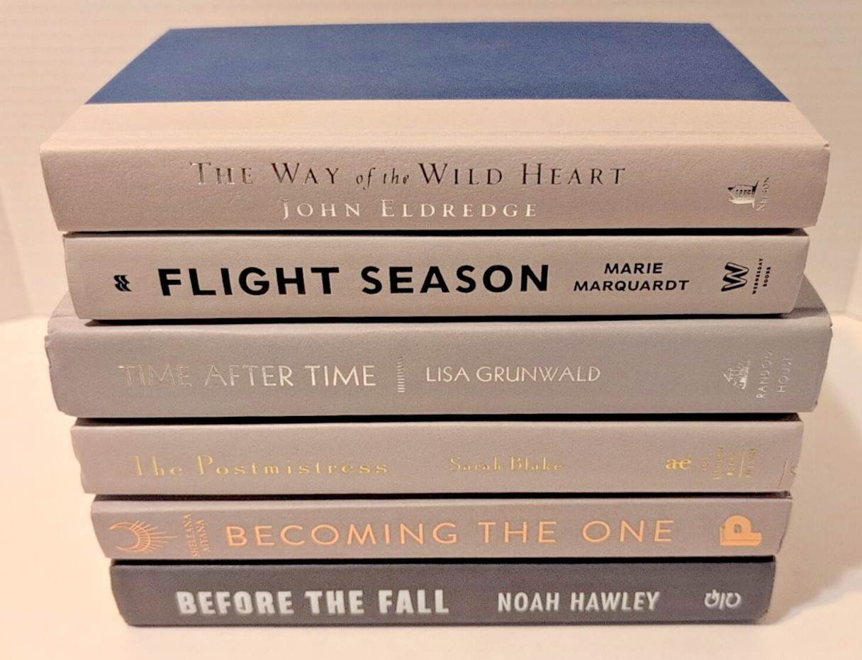 RANDOM Lot of 6 Hardcover GREY Shades Mix Silver Books Staging Prop Decor Modern