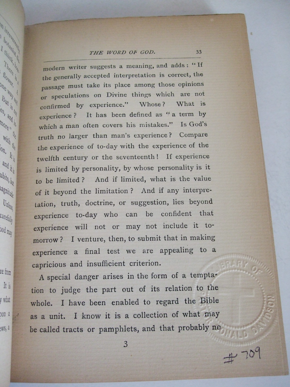 1894 None Like It: A Plea for the Old Sword by Joseph Parker. Defense of Bible